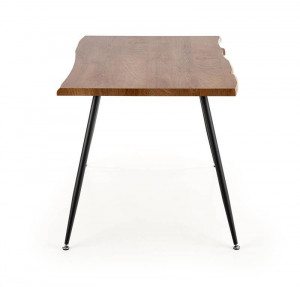 MASA DINING STIL LARSON, STEJAR NATURAL/NEGRU, 120 CM, BLAT DIN MDF SI PICIOARE DIN METAL, STIL MODERN - Img 3