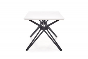 MASA DINING STIL PASCAL, ALB/NEGRU, 160 CM, BLAT DIN MDF LACUIT SI PICIOARE DIN METAL, STIL MODERN - Img 3