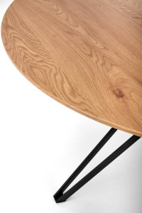 MASA DINING STIL PIXEL 2, STEJAR AURIU/NEGRU, 120 CM, BLAT DIN MDF SI PICIOARE DIN METAL, STIL VINTAGE - Img 7
