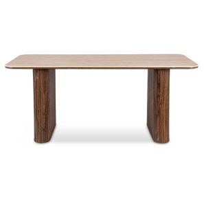 MASA DREPTUNGHIULARA 180CM, ARTIM MEBLE, REALIZATA DIN MDF SI CERAMICA, CULOARE TRAVERTIN/NUC, STIL MODERN - Img 9