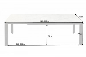 MASA EXTENSIBILA 180/240CM, MODEL X7, CERAMICA/STICLA, ASPECT MARMURA, ARTIM GROUP SELECTION - Img 6