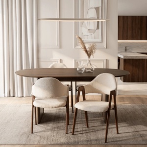 MASA EXTENSIBILA 200-300CM, ARTIM MEBLE, REALIZATA DIN MDF, CULOARE NUC, STIL MODERN