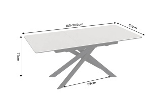 MASA EXTENSIBILA ALPINE 160-200CM, REALIZATA DIN METAL SI BLAT MDF SI CERAMICA, DE CULOARE GRI TAUPE - Img 5