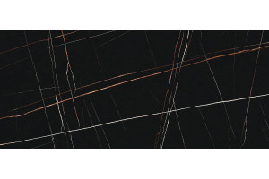 MASA EXTENSIBILA AVANGARD II, 160/240 CM, EFECT DE MARMURA NEAGRA/NEGRU, DIN CERAMICA, STICLA SI METAL, STIL MODERN - Img 4