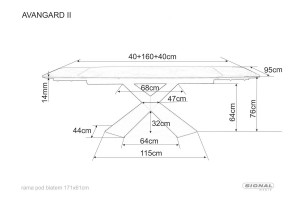 MASA EXTENSIBILA AVANGARD II, 160/240 CM, EFECT DE MARMURA NEAGRA/NEGRU, DIN CERAMICA, STICLA SI METAL, STIL MODERN - Img 7