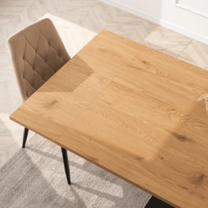 MASA EXTENSIBILA DE DINING REX 160/220CM, REALIZAT DIN METAL SI BLAT MDF, CULOARE STEJAR/NEGRU, ARTIM MEBLE - Img 4