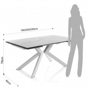 MASA EXTENSIBILA DIN CERAMICA 160/240CM, TIPS EVOLUTION, COD 3292, STIL MODERN, REALIZATA DIN METAL SI CERAMICA - Img 6
