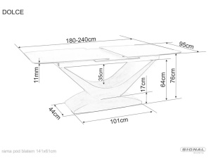 MASA EXTENSIBILA DOLCE, 180/240 CM, ALB VENATO/STEJAR, DIN STICLA SECURIZATA, CERAMICA - Img 4