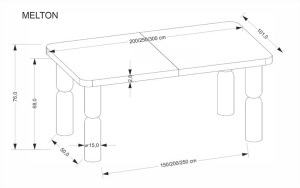 MASA EXTENSIBILA MELTON, 200/300 CM, NUC, DIN MDF, FURNIR NATURAL SI LEMN MASIV DE FAG, STIL MODERN - Img 13