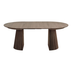 MASA EXTENSIBILA ROTUNDA OSAKA ø120x120-160-200x75cm, REALIZATA DIN MDF, FURNIR, CULOARE MARO, HOUSE NORDIC - Img 3