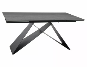 MASA EXTENSIBILA WESTIN, 160/240 CM, EFECT DE PIATRA GRI/NEGRU MAT, DIN CERAMICA, STICLA SI METAL, STIL MODERN - Img 6