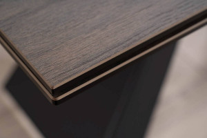 MASA EXTENSIBILA WESTIN LEGNO, MARO/NEGRU MAT, 160/240 CM, DIN STICLA SECURIZATA, CERAMICA SI METAL, STIL MODERN - Img 6