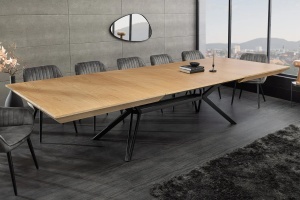 MASA EXTESIBILA DE MARI DIMENSIUNI, GIANT 180- 320CM, FURNIR LEMN DE STEJAR SI METAL, ASPECT STEJAR, ARTIM GROUP SELECTION - Img 3