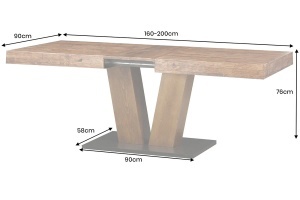 MASA EXTESIBILA DINING, RANCHO 160- 200CM, FURNIR LEMN DE PIN SI MDF, ASPECT NATUR, ARTIM GROUP SELECTION - Img 6