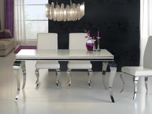 MASA LIVING, BARROQUE 168CM, COD 792219 / 20701, DIN METAL SI STICLA SECURIZATA DESIGN MODERN SCHULLER