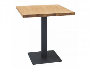 Masa living LAMINAT, 80X80, din PAL si Metal, stejar/negru, stil modern