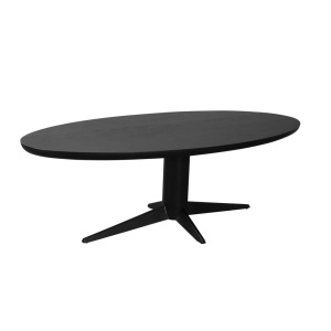 MASA LIVING OVALA , RAYFORD 230CM, LEMN DE STEJAR SI METAL, NEGRU, RICHMOND