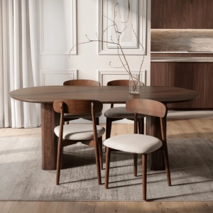 MASA OVALA 200CM, ARTIM MEBLE, REALIZATA DIN MDF, CULOARE NUC, STIL MODERN