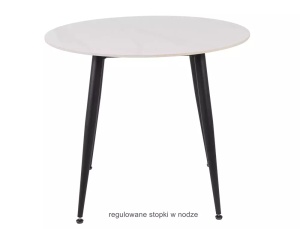 MASA RION ALB/NEGRU F90 CU BLAT DIN CERAMICA SI PICIOARE DIN METAL, STIL MODERN - Img 4