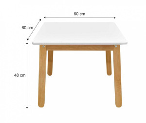MASUTA CU SCAUNEL WOODY ALB PUR PENTRU CAMERA BEBELUS DESIGN MODERN BA - Img 5