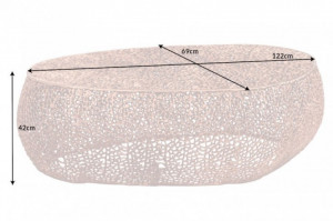 MASUTA DE CAFEA 122CM, LEAF , DIN METAL DE CULOAREA CUPRULUI, COD 41435 - Img 3