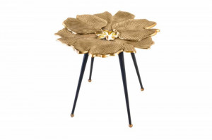 MASUTA DE CAFEA 55CM, GINGKO, DIN METAL NEGRU/AURIU - Img 5