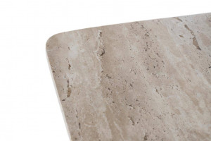 MASUTA DE CAFEA 70CM, BRONZ/NATUR, BLAT DIN MARMURA SI SUPORT DIN METAL, DESIGN EXTRAVAGANT - Img 5