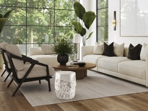 MASUTA DE CAFEA ATICA 46CM, REALIZATA DIN OMG, FINISAJ ALB MAT, STIL MODERN