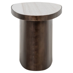 MASUTA DE CAFEA BILOXI, 214334, CONFECTIONATA DIN MDF, MARMURA ITALIANA, OTEL INOXIDABIL SI METAL, MARO SI BEJ, STIL MODERN - Img 3