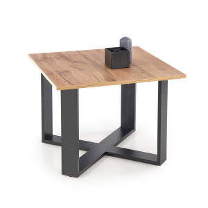 MASUTA DE CAFEA CROSS, STEJAR WOTAN/NEGRU, DIN PAL LAMINAT SI METAL, STIL MODERN, HALMAR