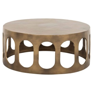 MASUTA DE CAFEA DU PONT, 212303, CONFECTIONATA DIN ALUMINIU, AURIE, STIL MODERN