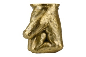 MASUTA DE CAFEA, FIST 50CM, REALIZAT DIN POLIRASINA, CULOARE AURIE, REALIZAT MANUAL, ARTIM GROUP SELECTION - Img 5