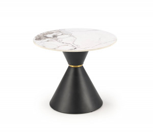 MASUTA DE CAFEA GORETTI S, EFECT DE MARMURA ALBA/NEGRU/AURIU, DIN MARMURA SI METAL, STIL MODERN