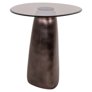 MASUTA DE CAFEA HAYDEN, 214053, CONFECTIONATA DIN ALUMINIU SI STICLA SECURIZATA, BRONZ, STIL MODERN