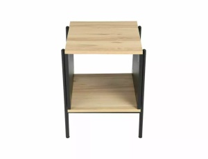 MASUTA DE CAFEA KARINA B, 40 CM, STEJAR/NEGRU, BLAT DIN MDF SI CADRU DIN METAL, STIL MODERN - Img 3