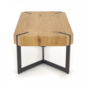 MASUTA DE CAFEA LAVIDA, STEJAR/NEGRU, DIN MDF FURNIRUIT SI METAL, STIL MODERN - Img 5