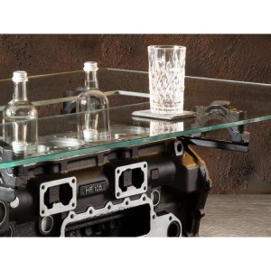 MASUTA DE CAFEA MOTOR 140CM, DIN METAL SI STICLA, ARTIM SELECTION - Img 3