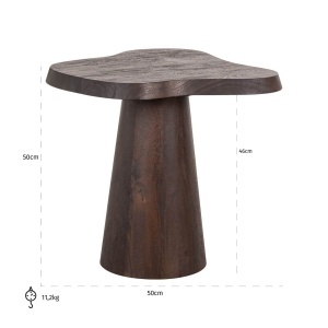 MASUTA DE CAFEA ODILE, 211994, CONFECTIONATA DIN LEMN MASIV DE MANGO, CULOAREA MARO, STIL MODERN - Img 3