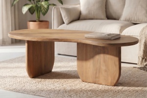 MASUTA DE CAFEA, ORGANIC 120CM, REALIZATA DIN LEMN DE MANGO, CULOARE NATUR, ARTIM GROUP - Img 10