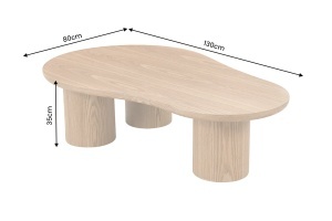 MASUTA DE CAFEA ORGANIC 130CM, REALIZATA DIN MDF, CULOARE STEJAR, INVICTA INTERIOR - Img 3