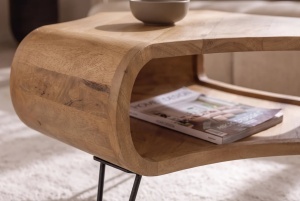 MASUTA DE CAFEA ORGANIC LIVING 70CM, REALIZATA DIN LEMN DE MANGO, CULOARE NATUR, INVICTA INTERIOR - Img 2