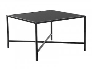 MASUTA DE CAFEA OSAKA C, 80 CM, NEAGRA, BLAT DIN STICLA SECURIZATA SI CADRU DIN METAL, STIL MODERN