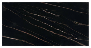 MASUTA DE CAFEA RAMONA, EFECT DE MARMURA NEAGRA/NUC//NEGRU, DIN MDF FURNIRUIT, MARMURA SI METAL, STIL MODERN, HALMAR - Img 2