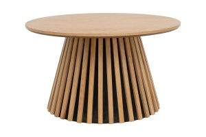 MASUTA DE CAFEA ROTUNDA VALHALLA 70CM, REALIZATA DIN LEMN DE STEJAR SI BLATUL DIN MDF SI FURNIR STEJAR, CULOARE NATUR