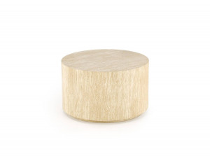 MASUTA DE CAFEA TRAVERTINO ROUND, CREM, DIN MDF FURNIRUIT, STIL MODERN