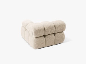 MODUL CANAPEA BELLIS, PE DREAPTA, BEJ DESCHIS, CU TAPITERIE DIN TEXTIL BOUCLE ROLF, MICADONI - Img 3