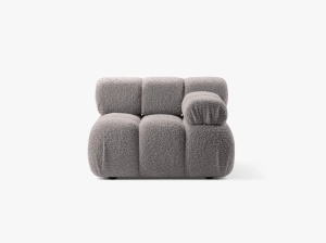 MODUL CANAPEA BELLIS, PE DREAPTA, GRI DESCHIS, CU TAPITERIE DIN TEXTIL BOUCLE BALOO, MICADONI