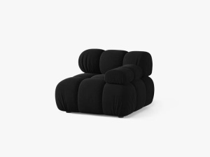 MODUL CANAPEA BELLIS, PE DREAPTA, NEGRU, CU TAPITERIE DIN CATIFEA BLUVEL, MICADONI - Img 2