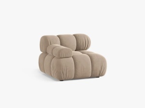 MODUL CANAPEA BELLIS, PE STANGA, BEJ, CU TAPITERIE DIN CATIFEA VENUS, MICADONI - Img 2