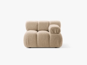 MODUL CANAPEA BELLIS, PE STANGA, NISIPIU, CU TAPITERIE DIN TEXTIL BOUCLE ROLF, MICADONI